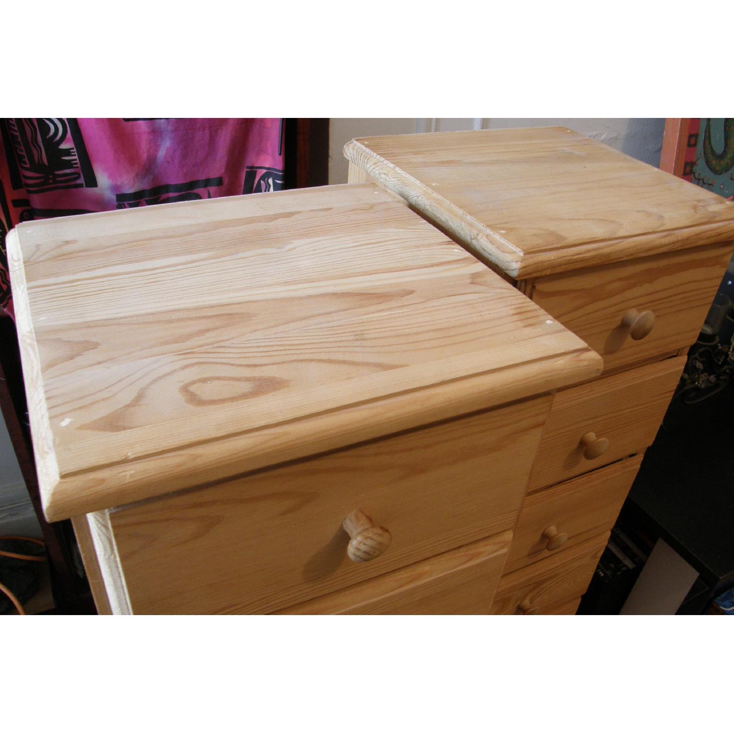 Unfinished Hardwood Narrow 6 Drawer Dressers - Set of 2 - image-3