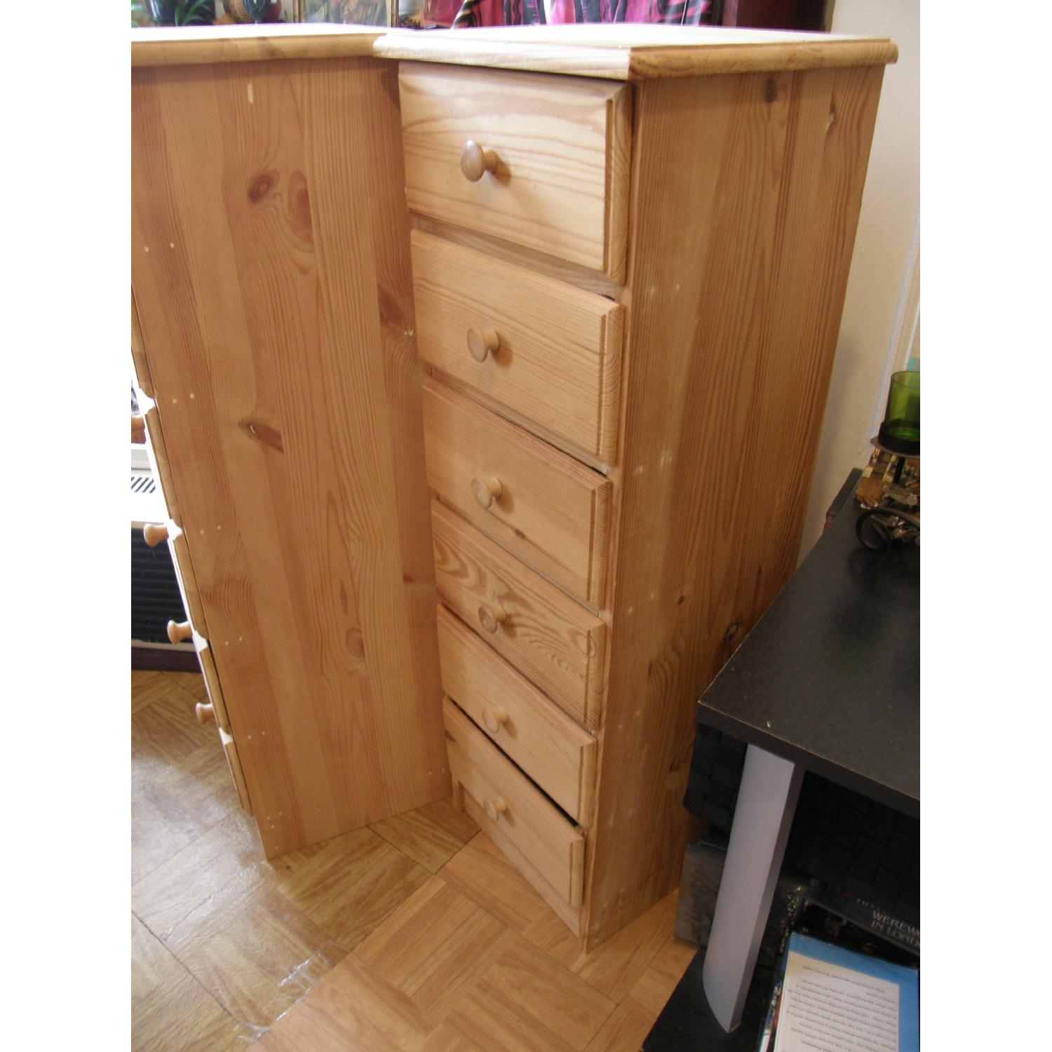 Unfinished Hardwood Narrow 6 Drawer Dressers - Set of 2 - image-4