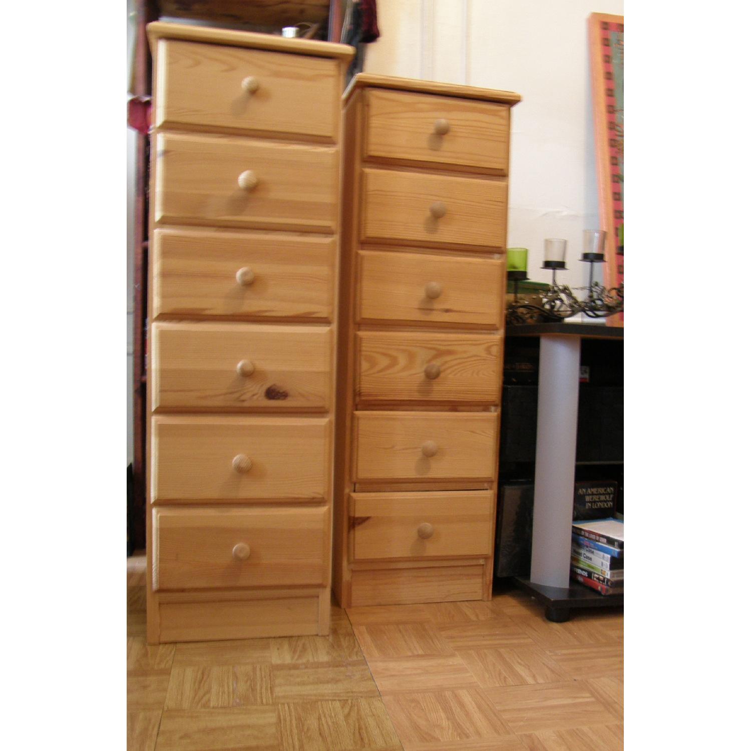 Unfinished Hardwood Narrow 6 Drawer Dressers - Set of 2 - image-5