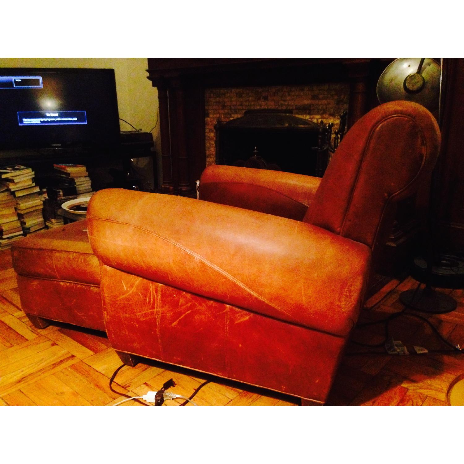 Pottery Barn Leather Club Chair and Ottoman - image-4