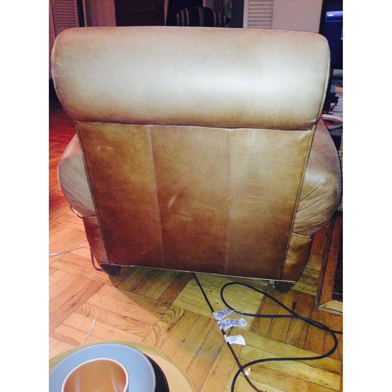 Pottery Barn Leather Club Chair and Ottoman - image-6