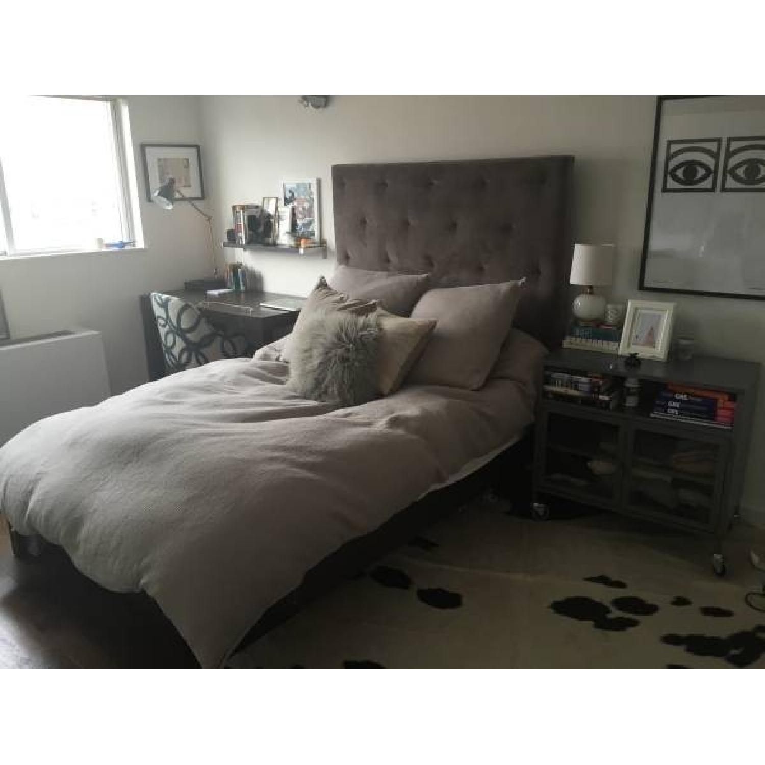 West Elm Diamond Tufted Queen Size Headboard - image-2
