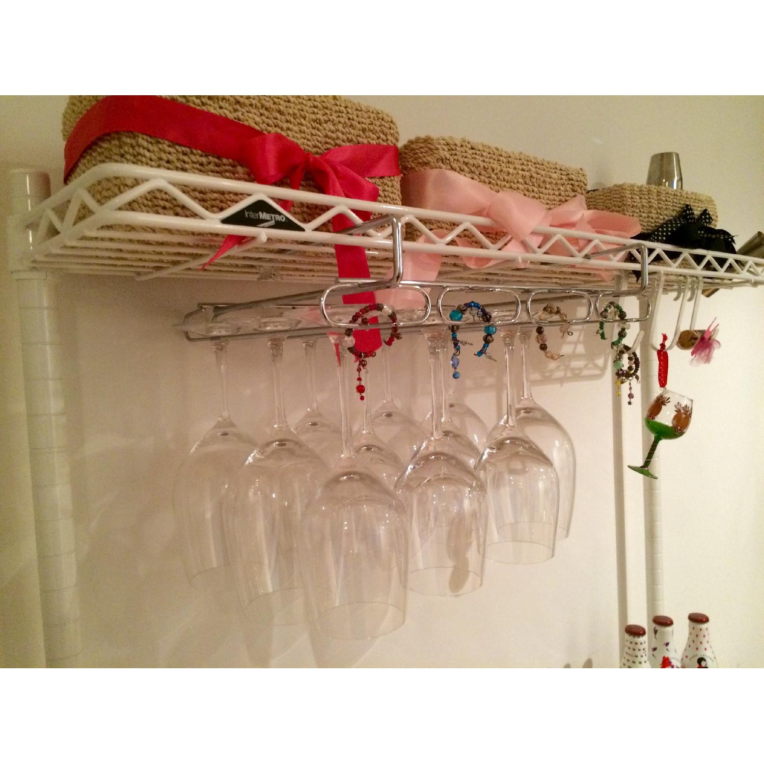 InterMetro Custom White Baker's Rack with Maple Butcher Block Top - image-5