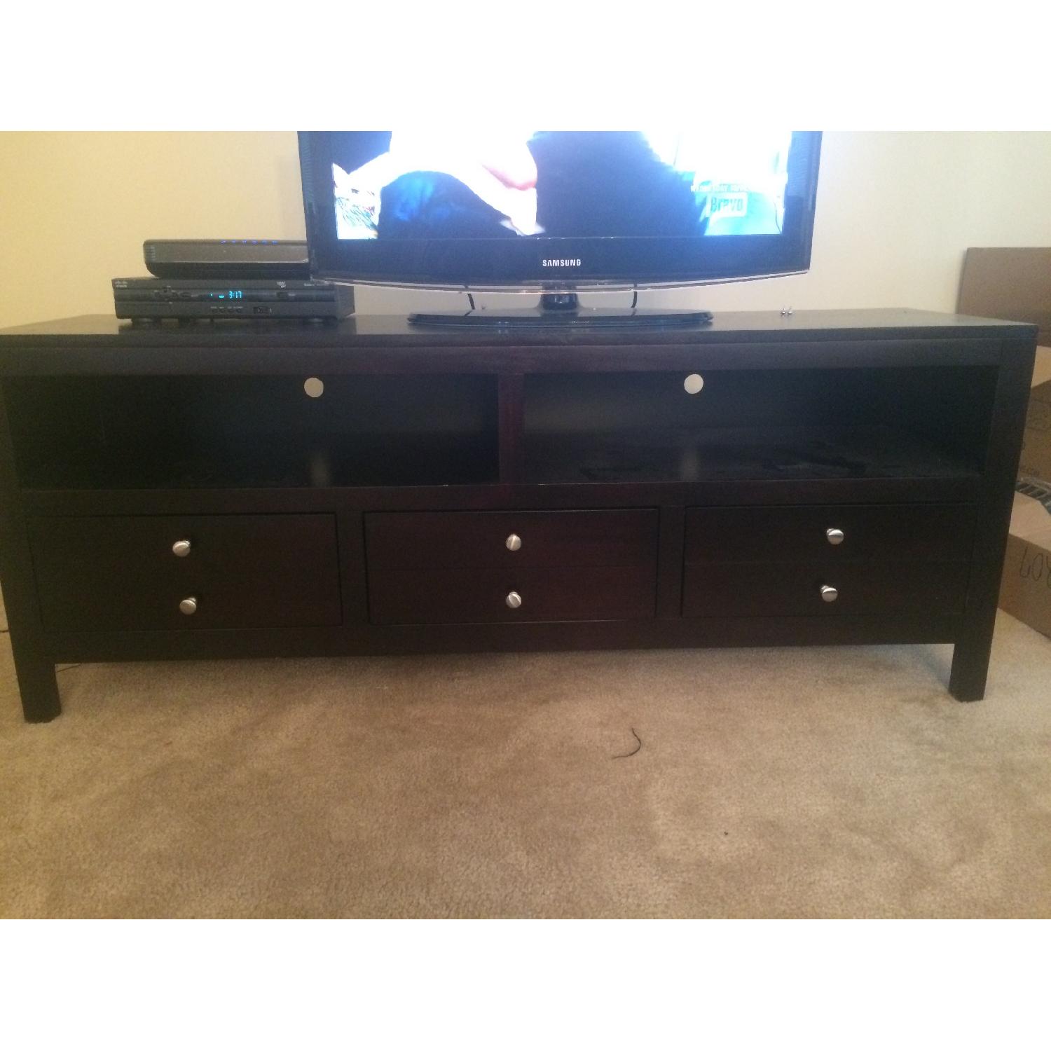Raymour & Flanigan Queen Size Sleeper Sofa w/ Ottoman + TV  Stand - image-2
