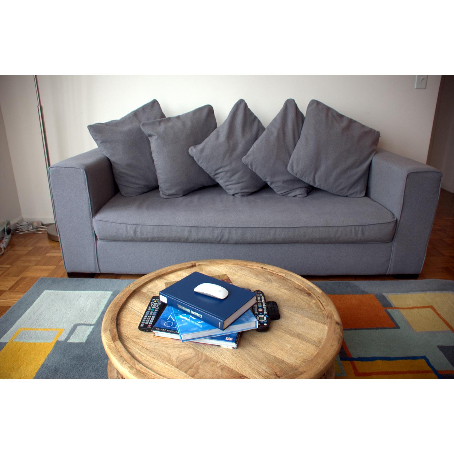 West Elm Walton Marled Microfiber Heather Gray Sofa - image-3