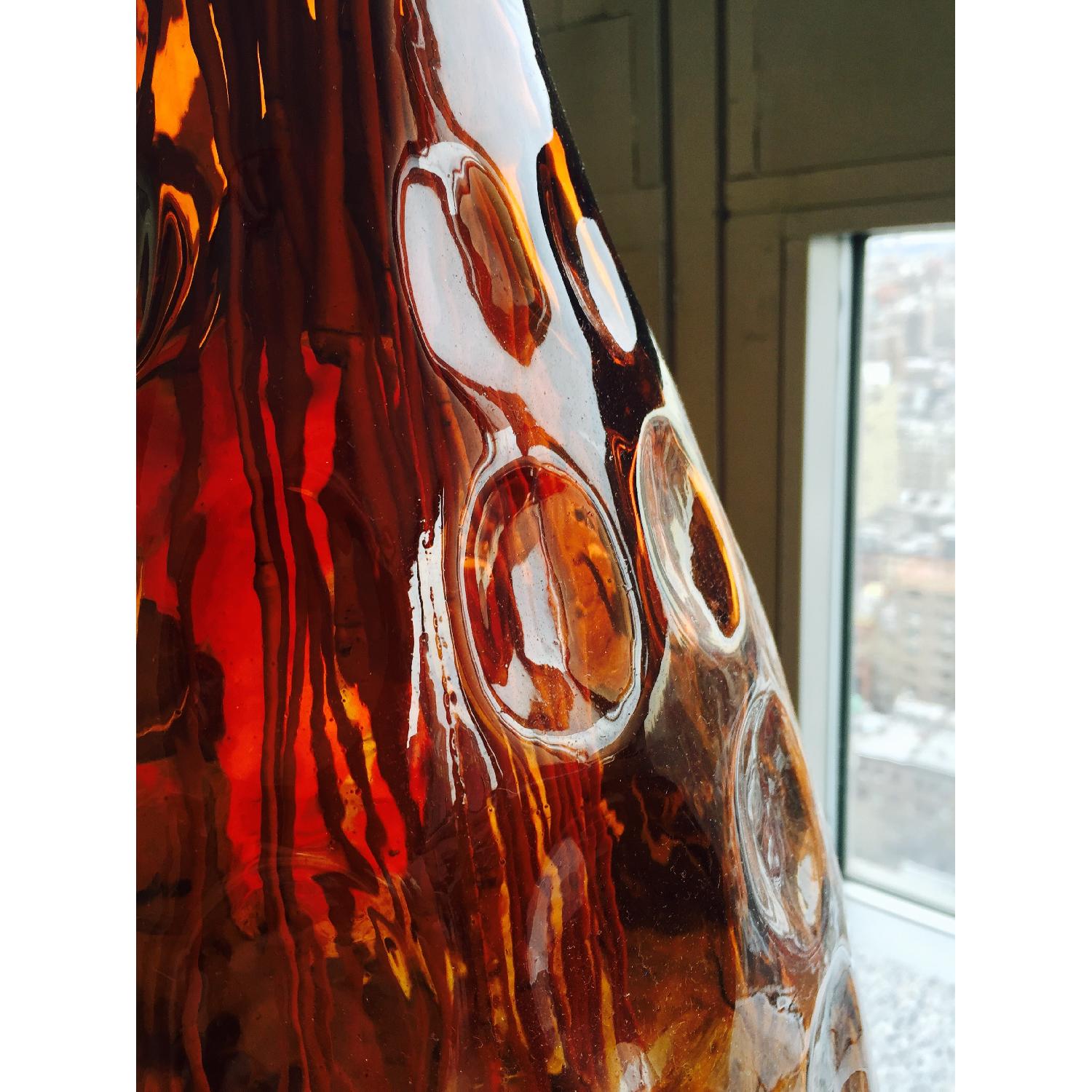 Harrods Glass Brown Vases w/ Bamboo - Set of 2 - image-4