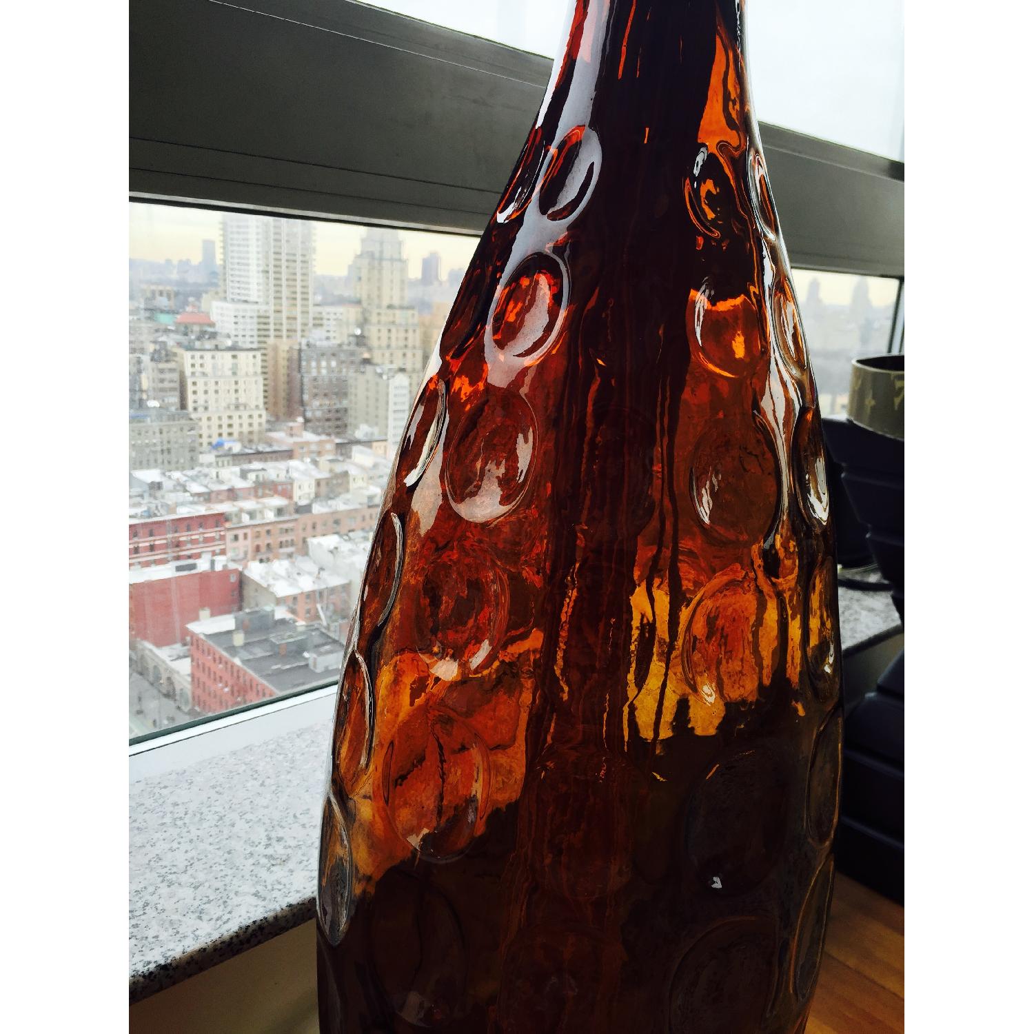 Harrods Glass Brown Vases w/ Bamboo - Set of 2 - image-7