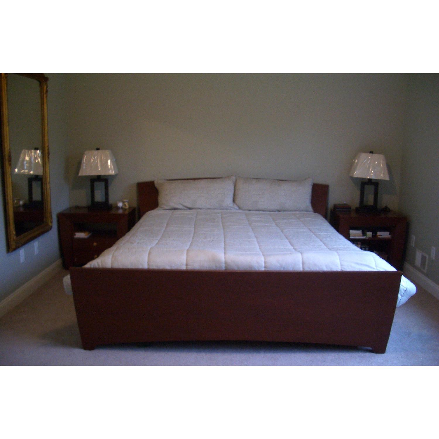 Solid Cherry Wood California King 3 Piece Sleigh Bedroom Set - image-2
