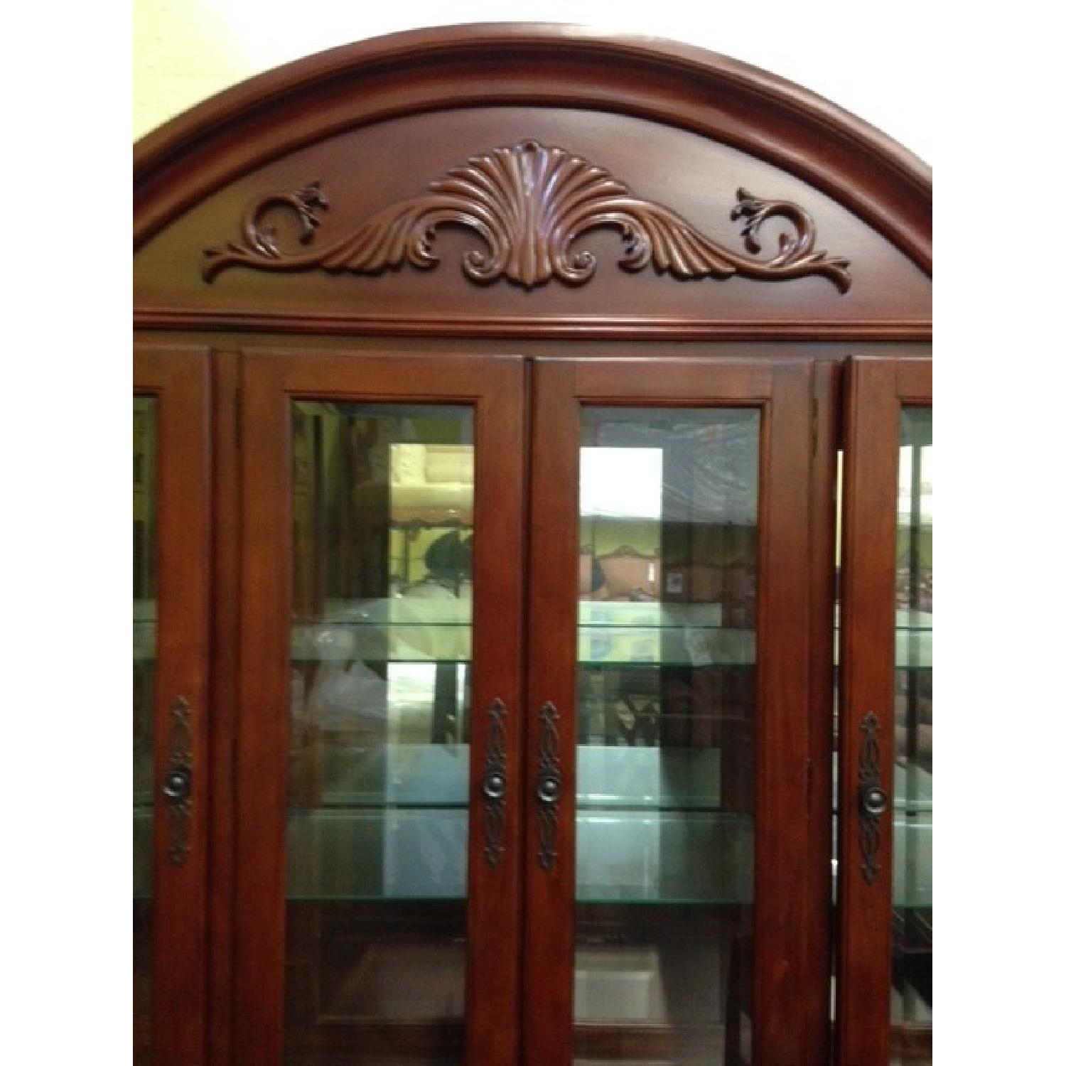 Solid Wood Dining Room Table w/ 6 Chairs + China Cabinet - image-6