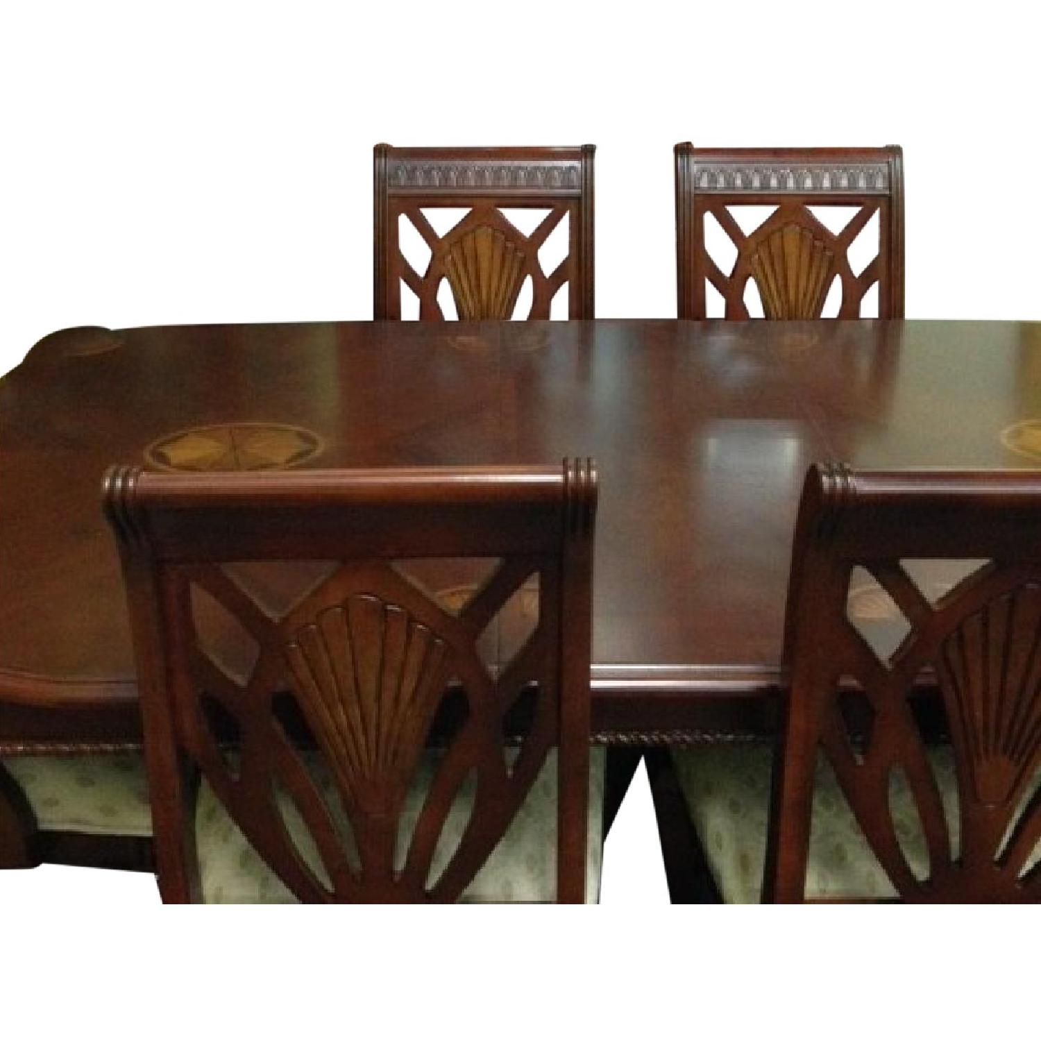 Solid Wood Dining Room Table w/ 6 Chairs + China Cabinet - image-8