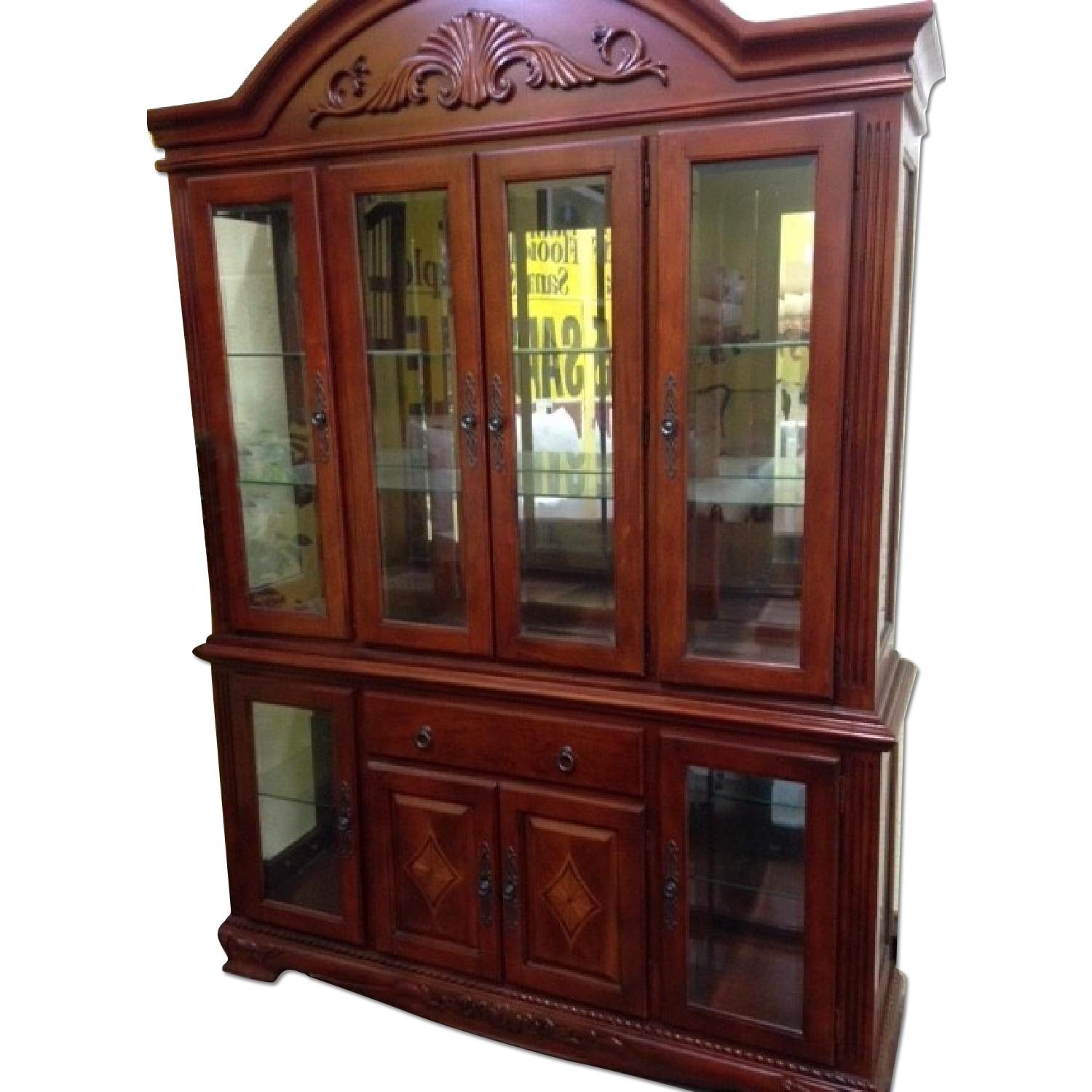 Solid Wood Dining Room Table w/ 6 Chairs + China Cabinet - image-9