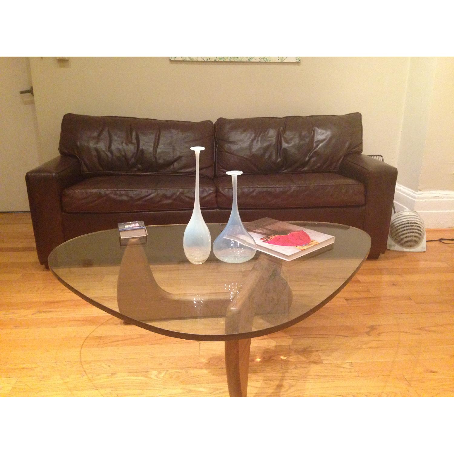 Mitchell Gold + Bob Wiliams Gold Brown Leather Sleeper Sofa - image-1