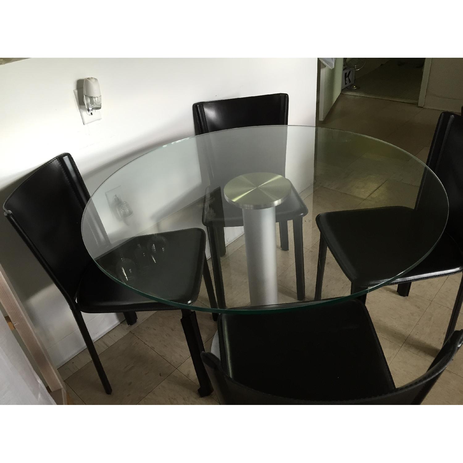 Design within Reach Zero Table with Glass Top & 4 Chairs - image-4