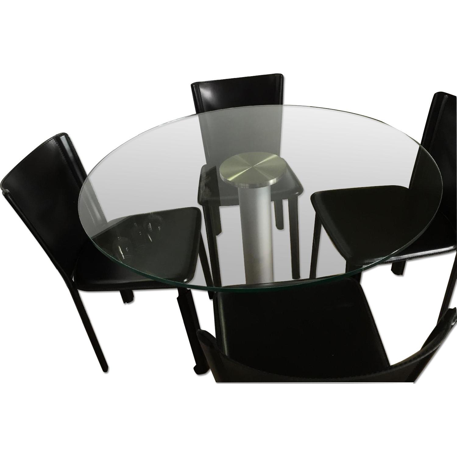 Design Within Reach Zero Table with Glass Top & 4 Chairs
