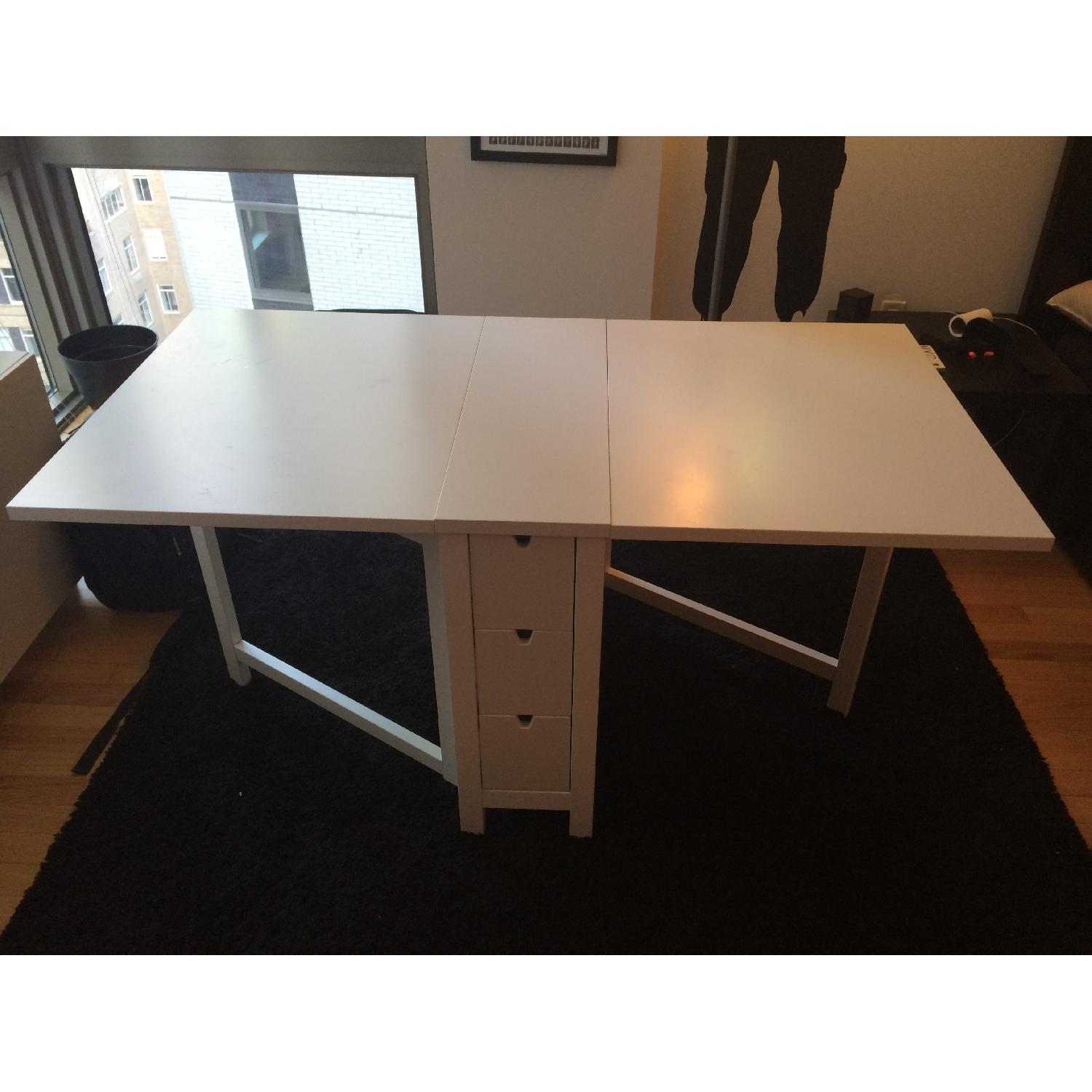 Ikea Norden Gateleg Table with Drawers & 4 Dining Chairs - image-1