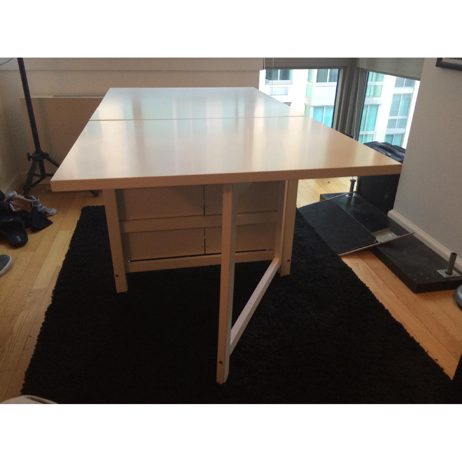 Ikea Norden Gateleg Table with Drawers & 4 Dining Chairs - image-2