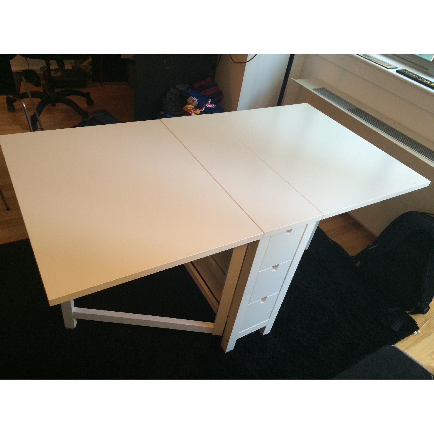 Ikea Norden Gateleg Table with Drawers & 4 Dining Chairs - image-4