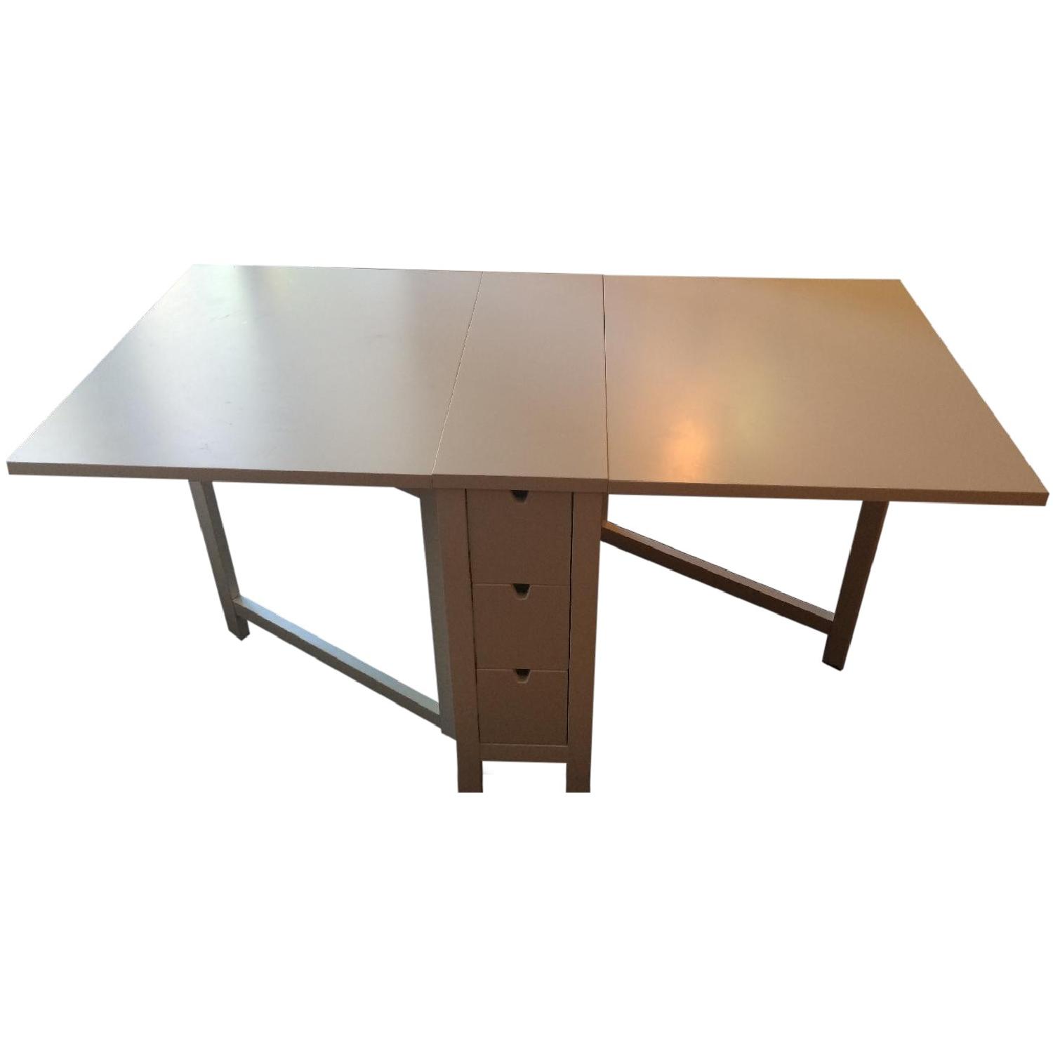 Ikea Norden Gateleg Table with Drawers & 4 Dining Chairs - image-0