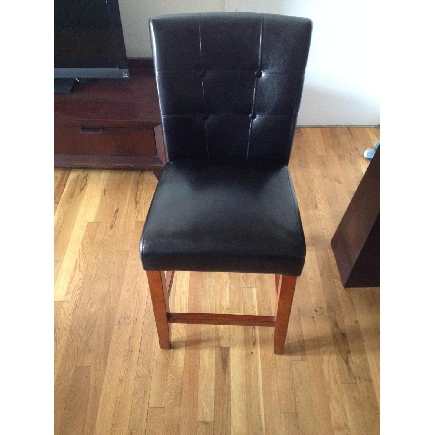 Bob's Furniture Granite High Table w/ 4 Leather Chairs - image-2