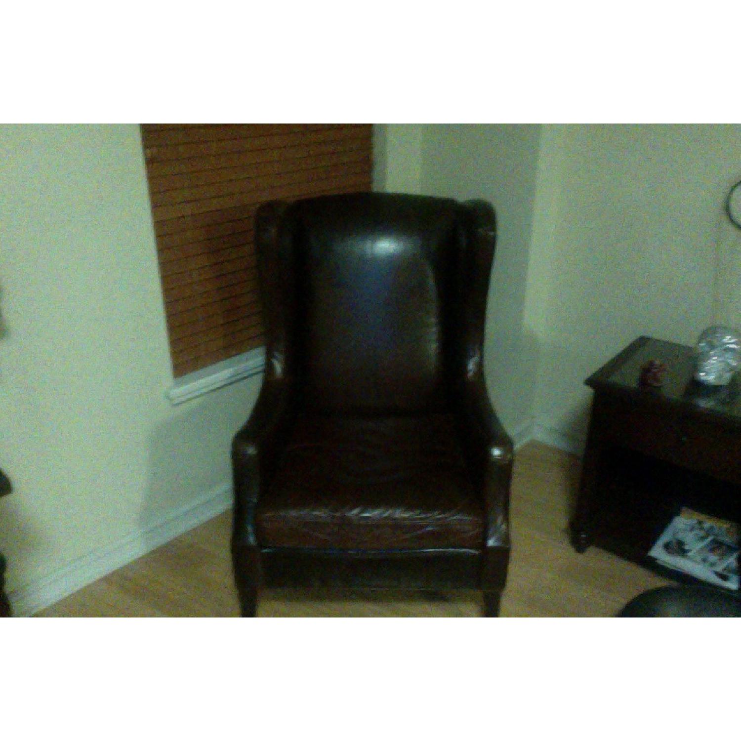 Micthell Gold + Bob Williams Brown Leather Armchair - image-1