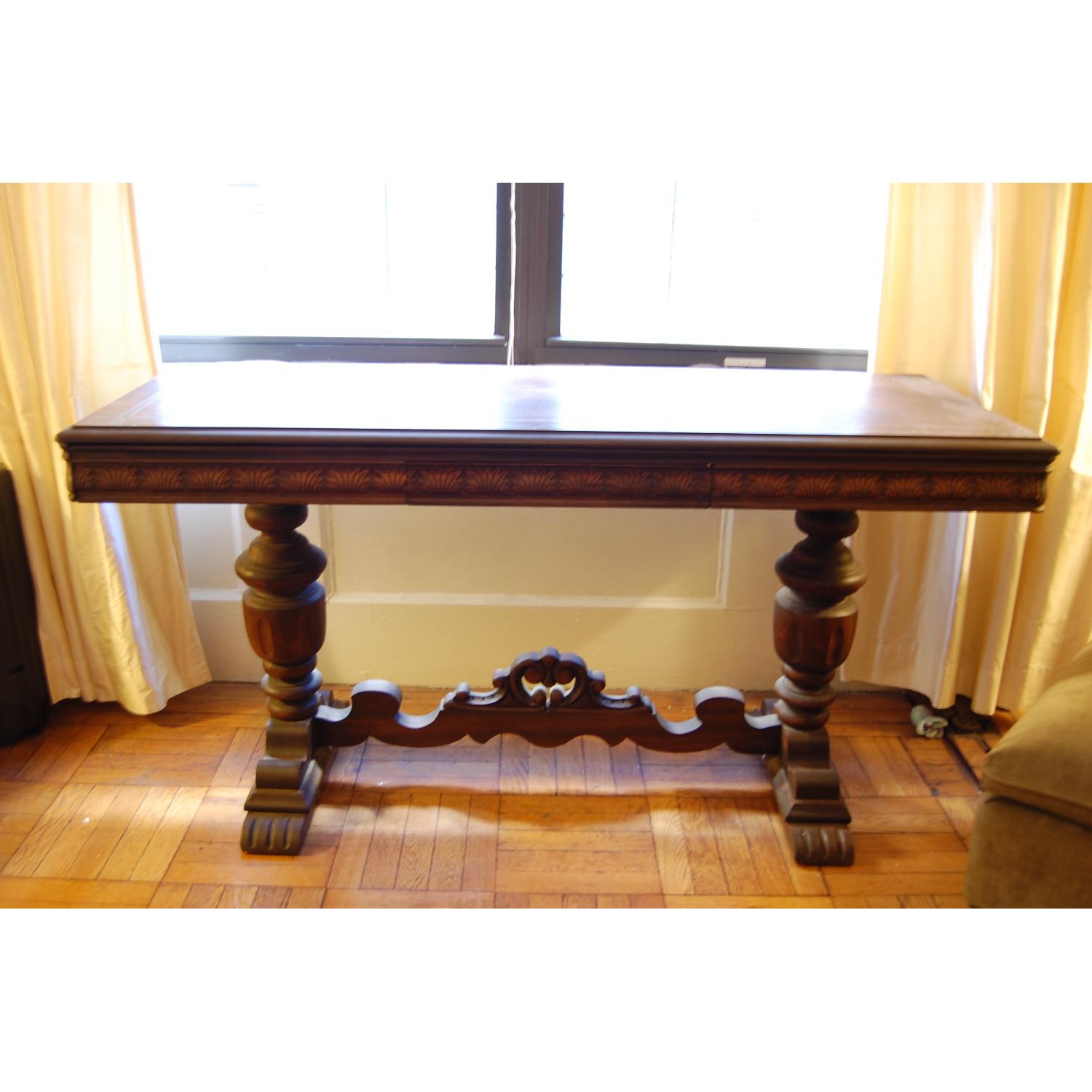 Vintage Extendable Console Silver Table - image-1