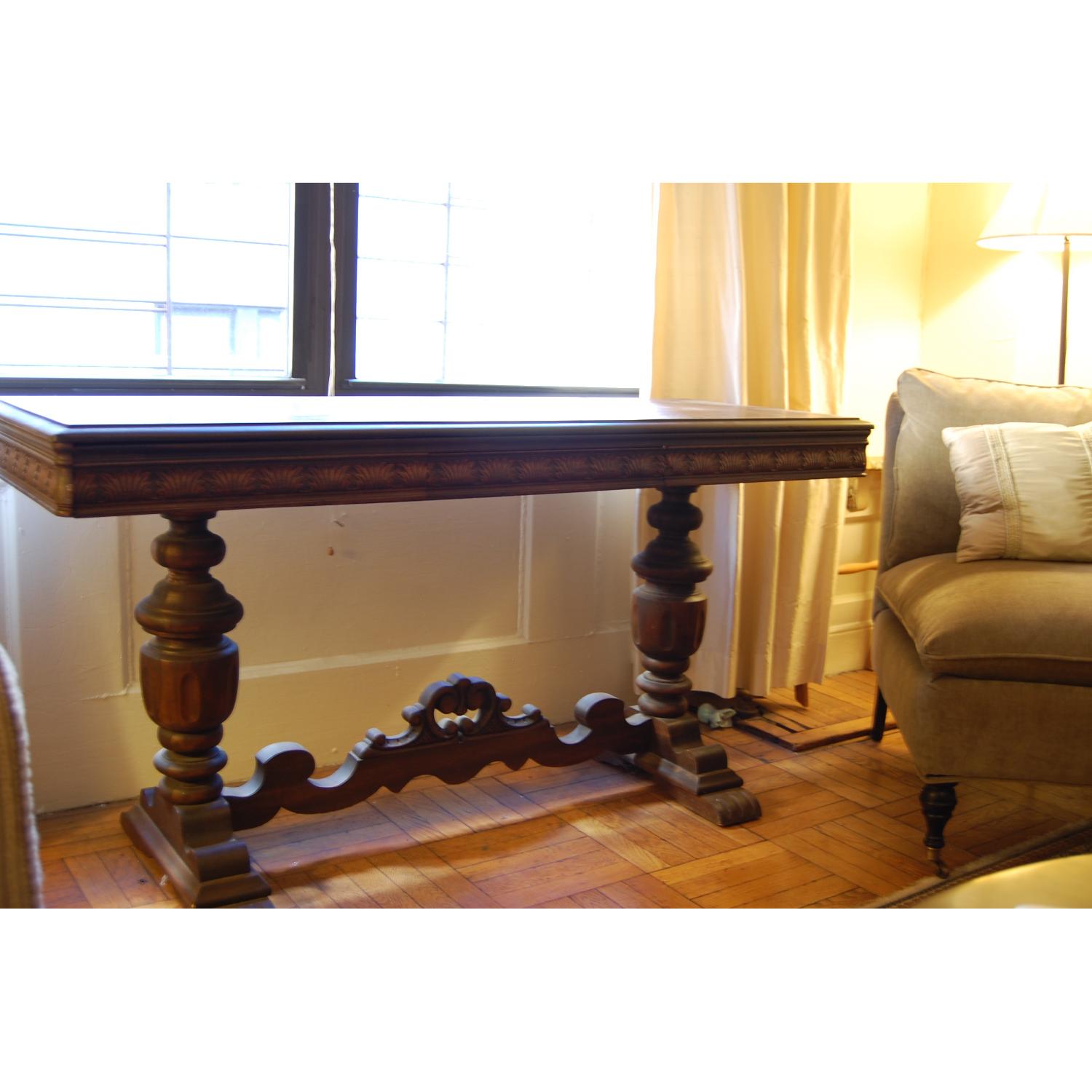Vintage Extendable Console Silver Table - image-2