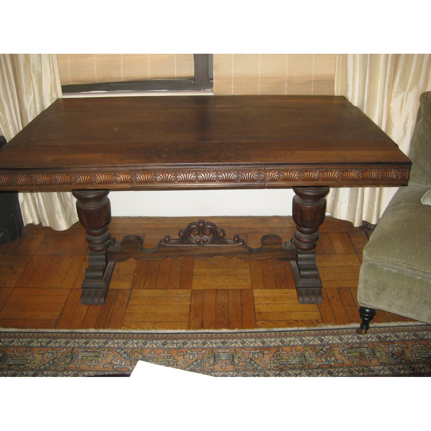 Vintage Extendable Console Silver Table - image-3