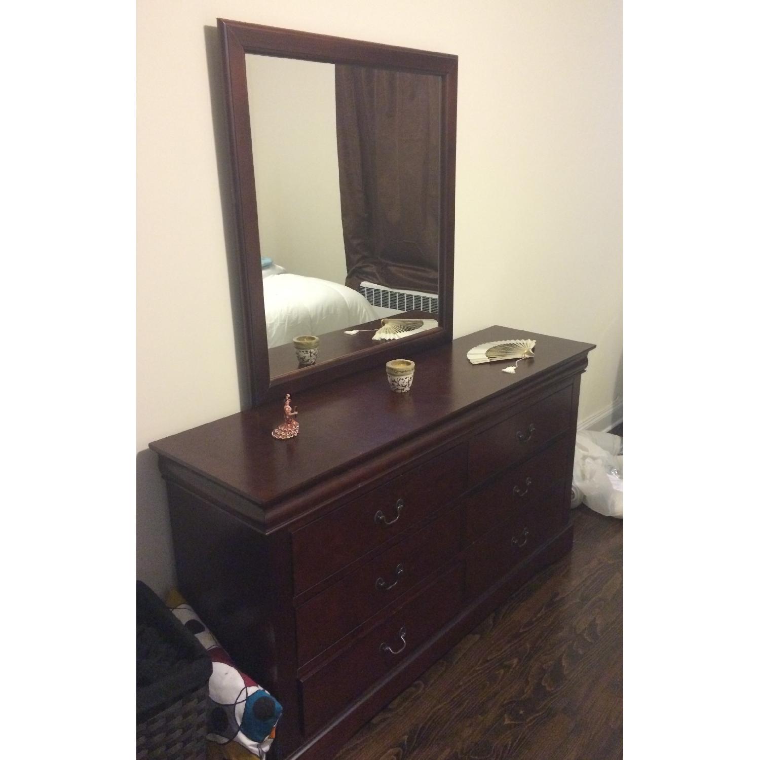 Dressing Table w/ Mirror and Drawers - image-1