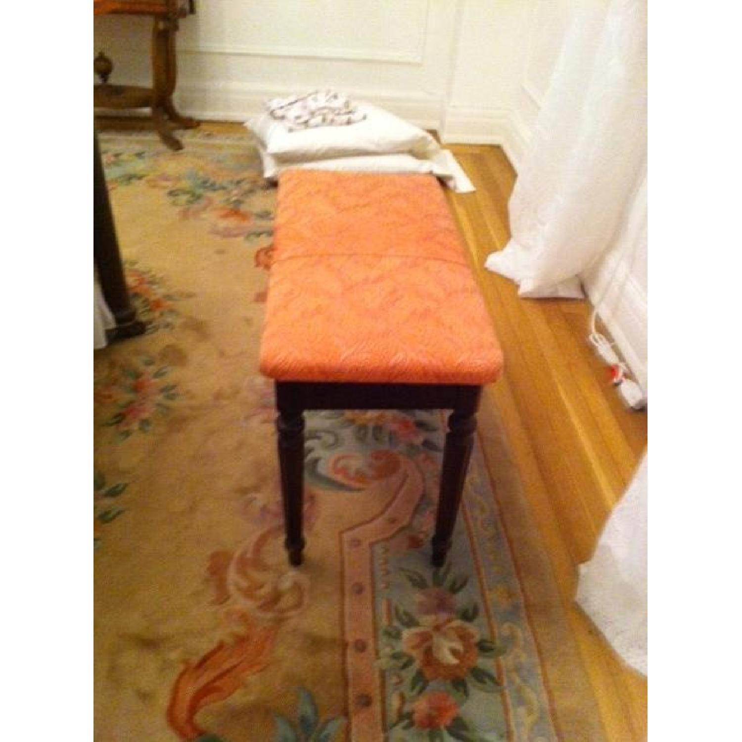 Vintage Mahogany Piano Bench used as storage - image-2