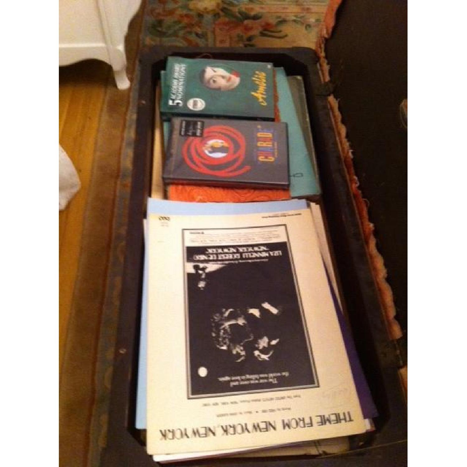 Vintage Mahogany Piano Bench used as storage - image-7