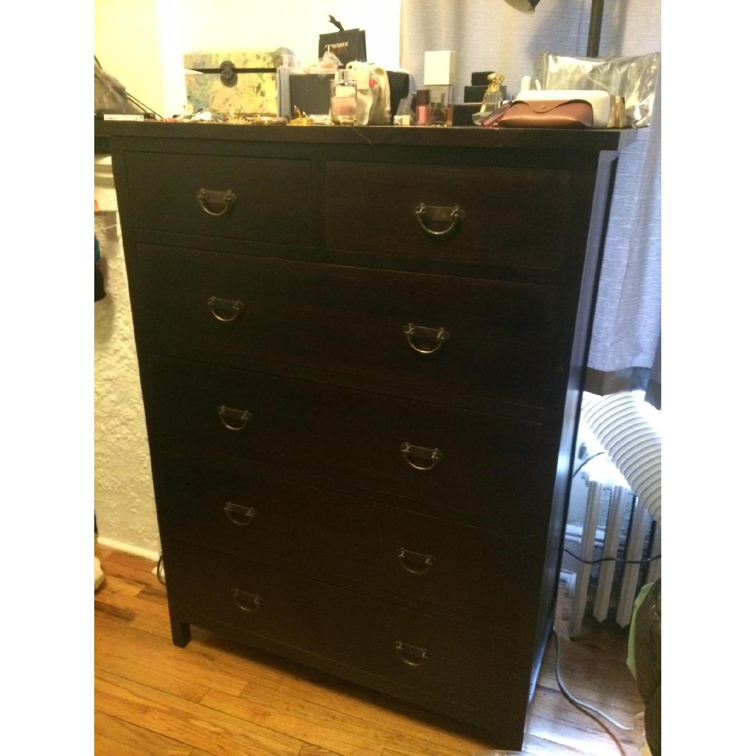 Dark Wood Hand Crafted Tall Dresser - image-1