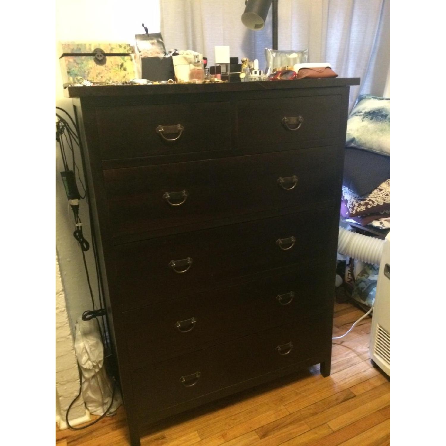 Dark Wood Hand Crafted Tall Dresser - image-2