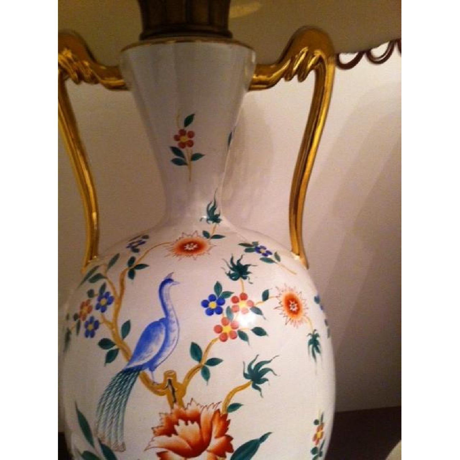Vintage 1950's Hand Painted Lamp with Birds & Flowers - image-4