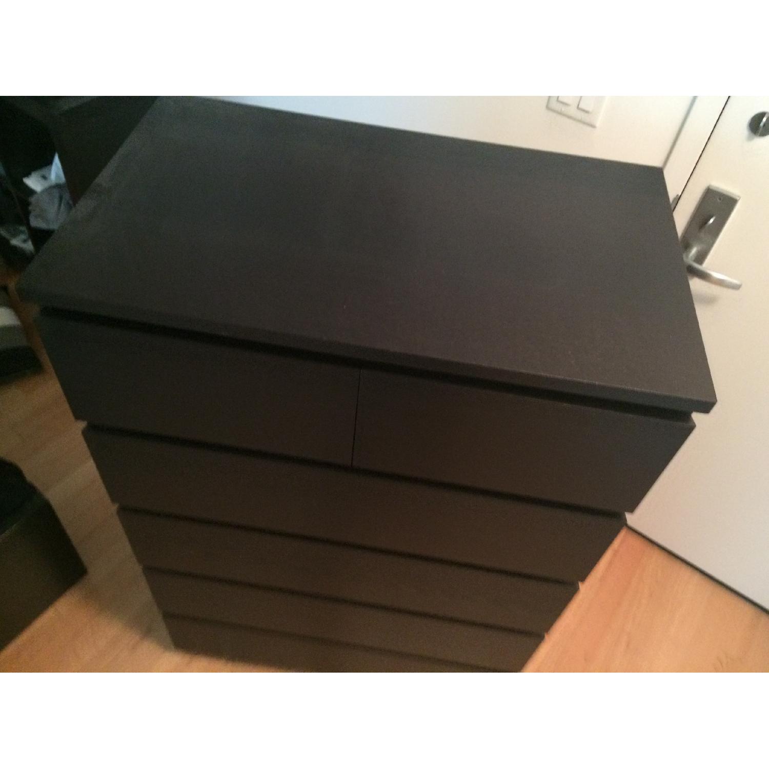 Ikea Malm Black/Brown 6 Drawer Dresser - image-1