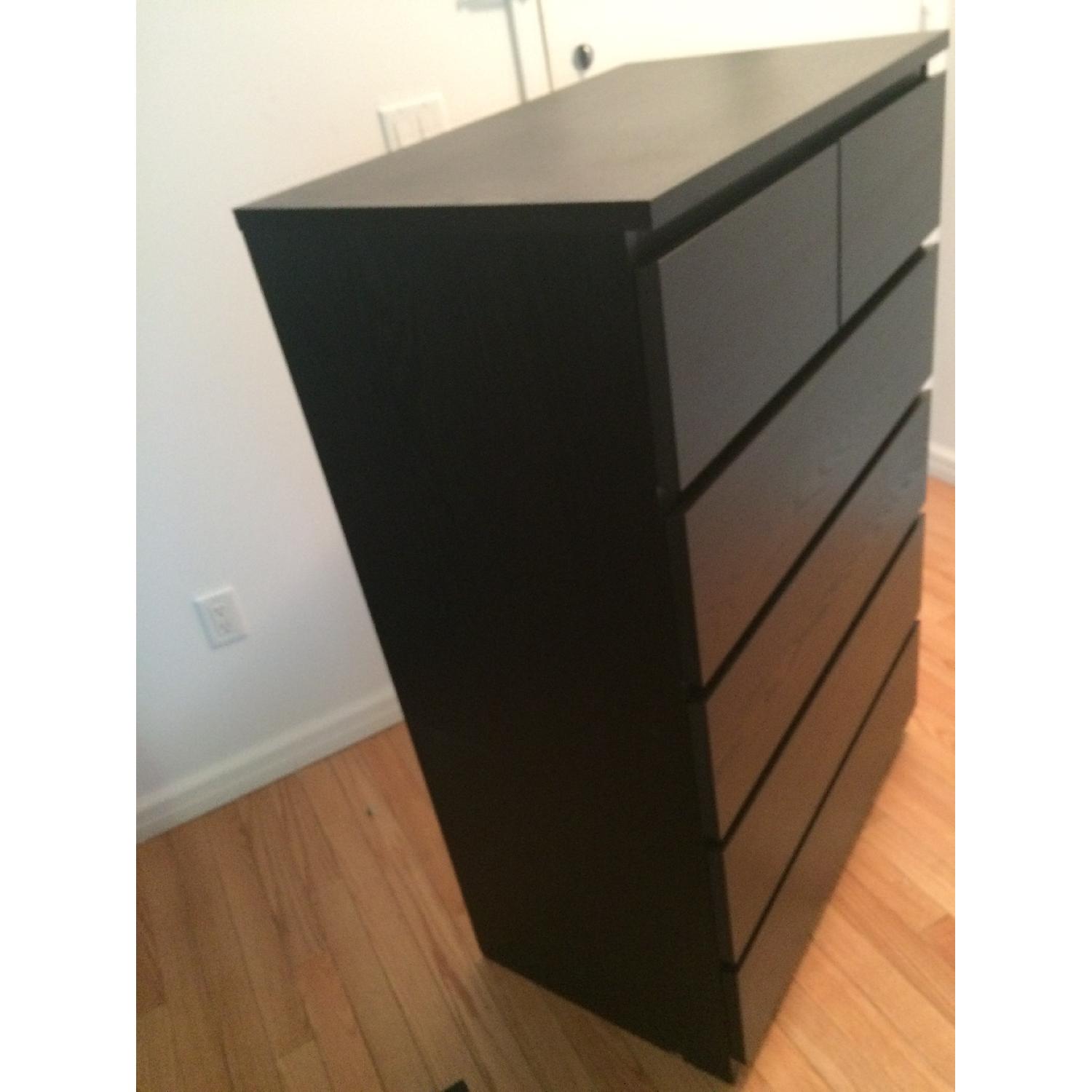 Ikea Malm Black/Brown 6 Drawer Dresser AptDeco