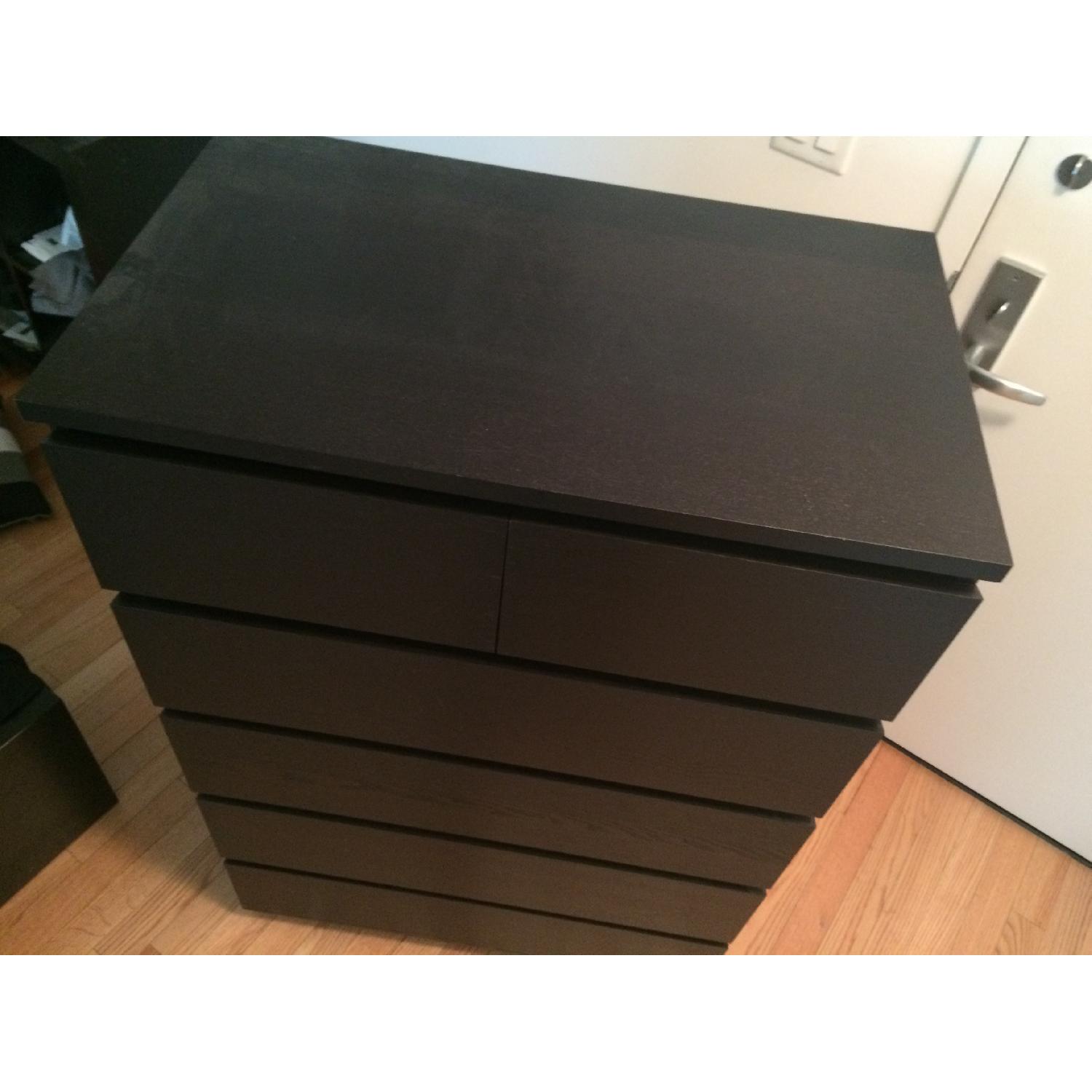 Ikea Malm Black/Brown 6 Drawer Dresser - image-6