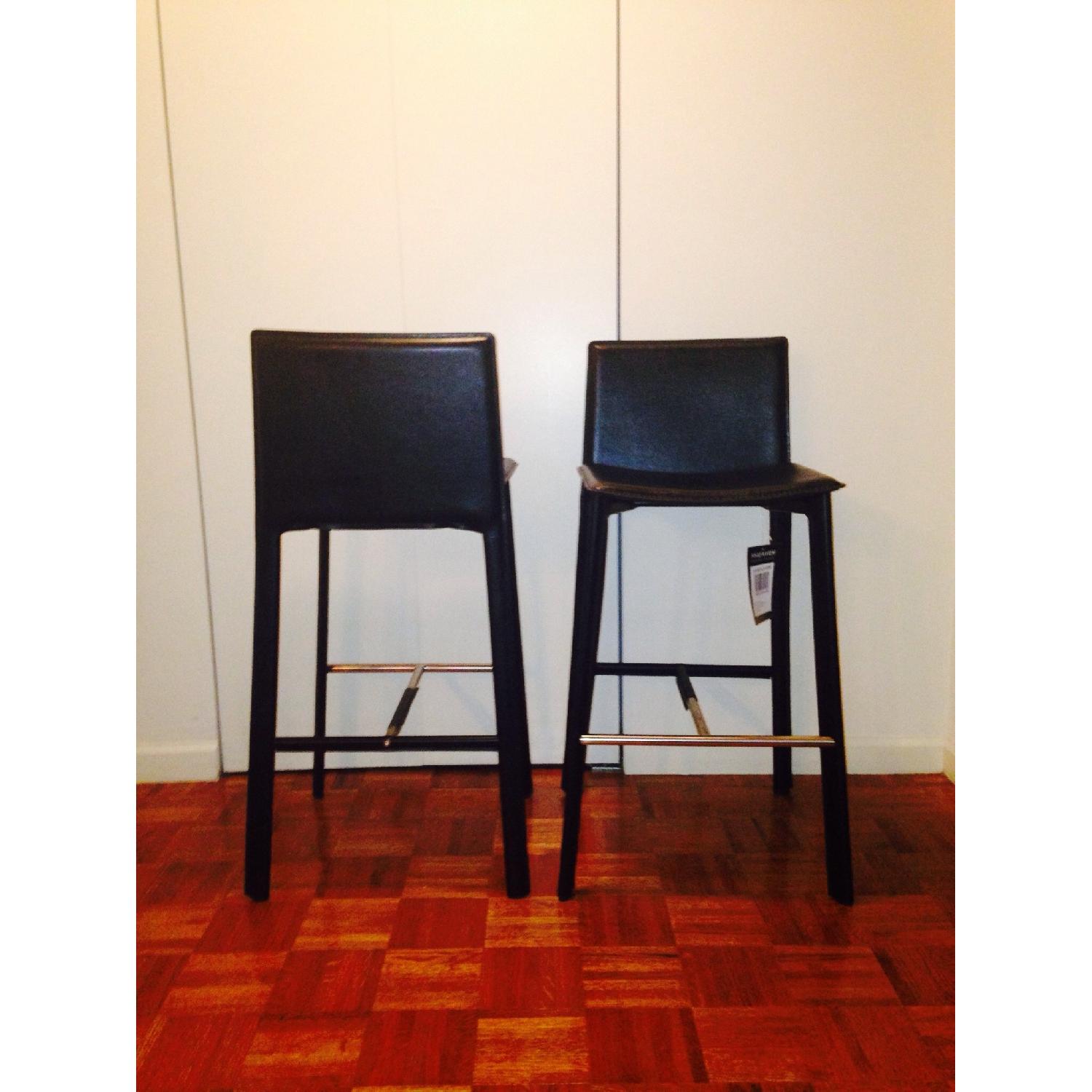 Safavieh Bonded Leather Stools - Pair - image-2