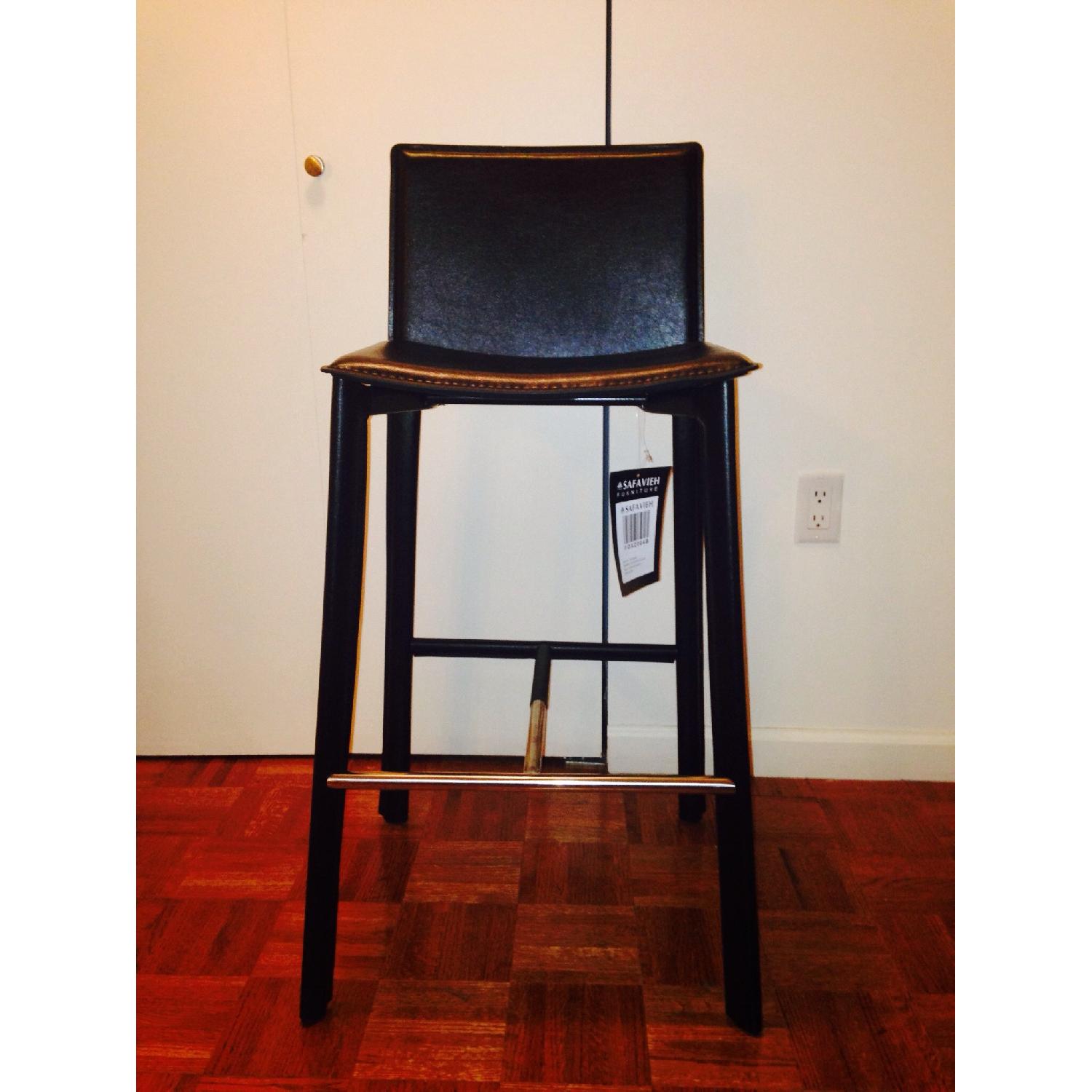 Safavieh Bonded Leather Stools - Pair - image-3