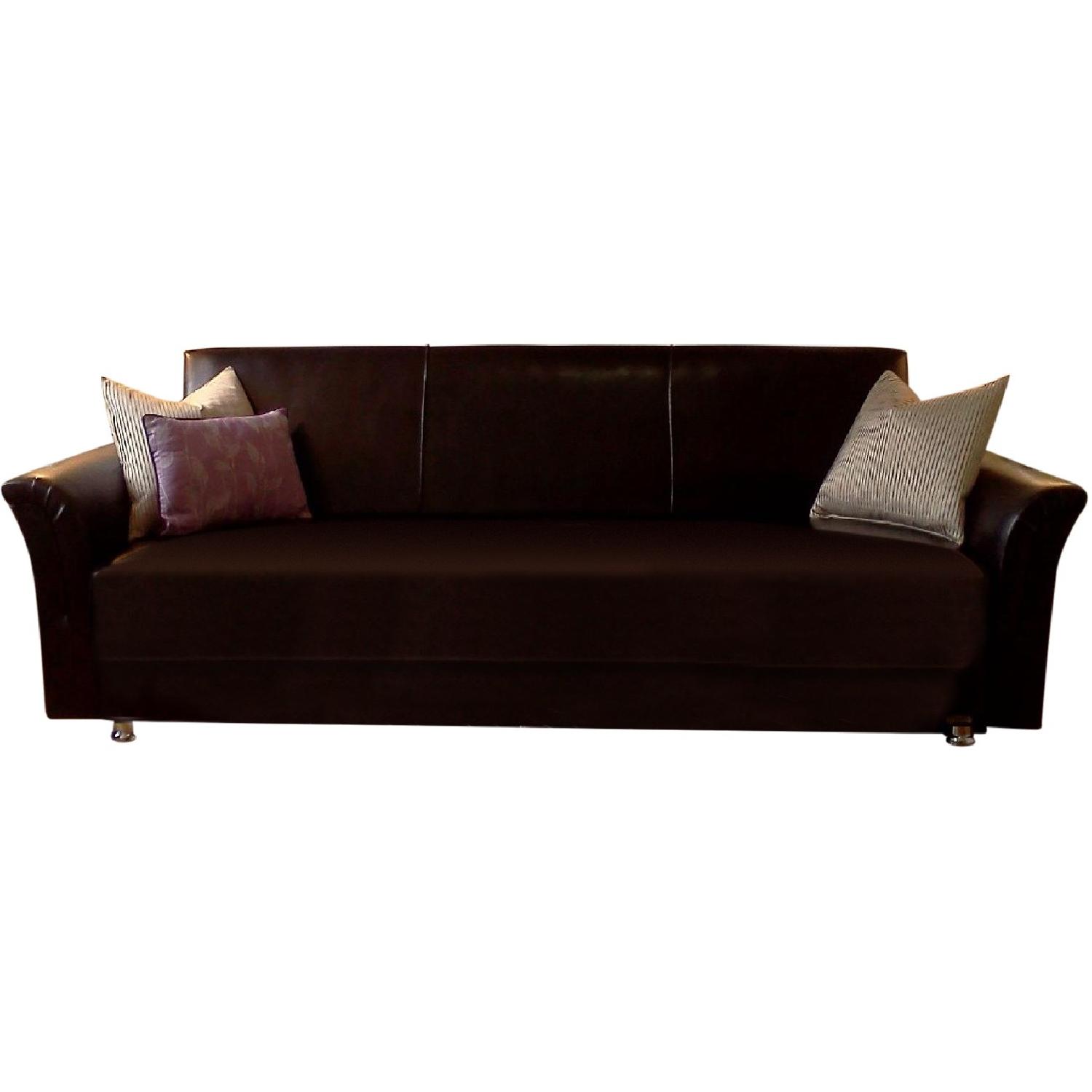 Ikea Faux Leather Couches - image-0