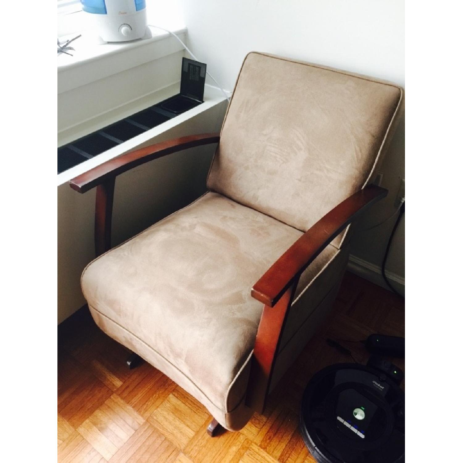 Camel Suede Recliner Chair - image-1