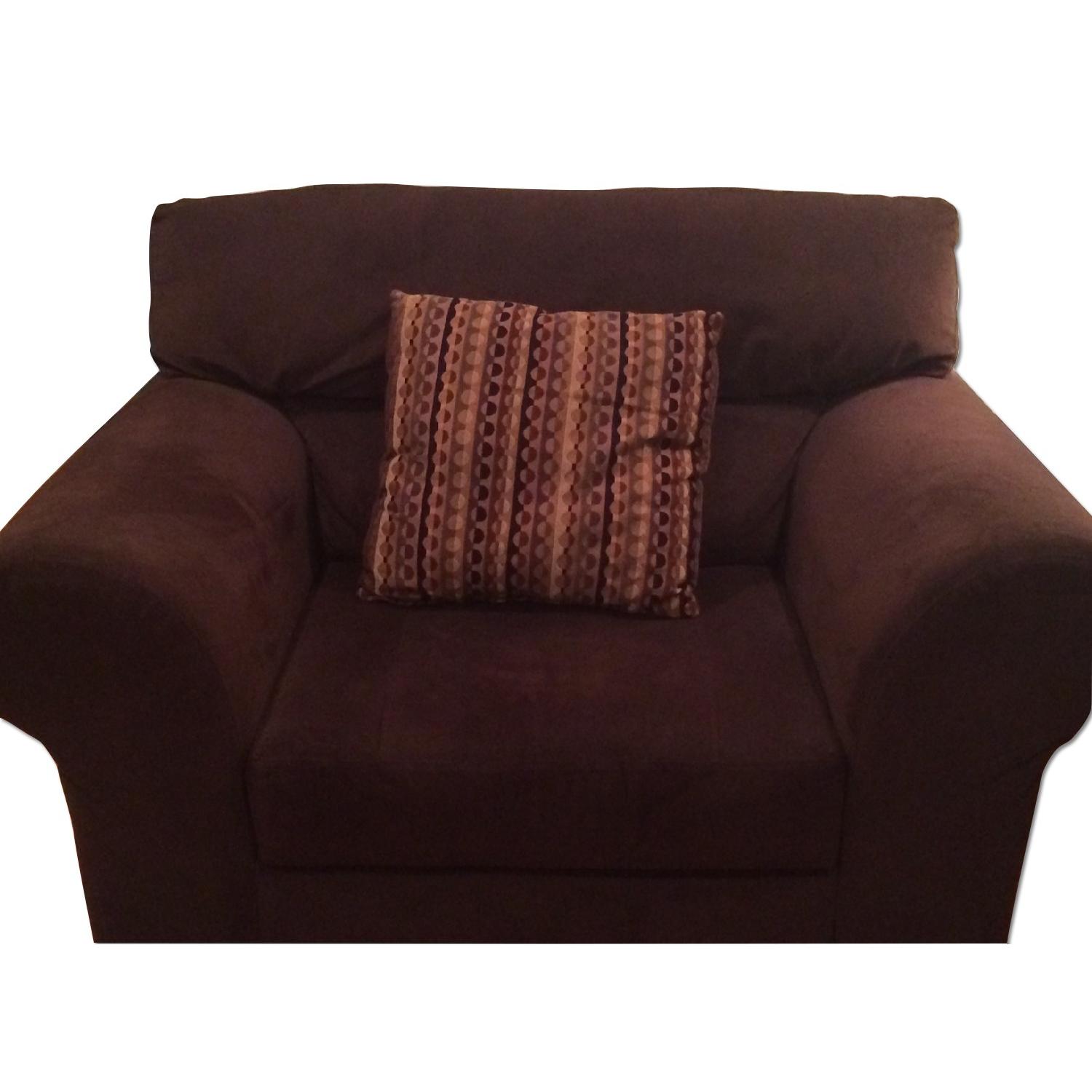 Bob's Furniture Dark Brown Sofa + Chair - image-3