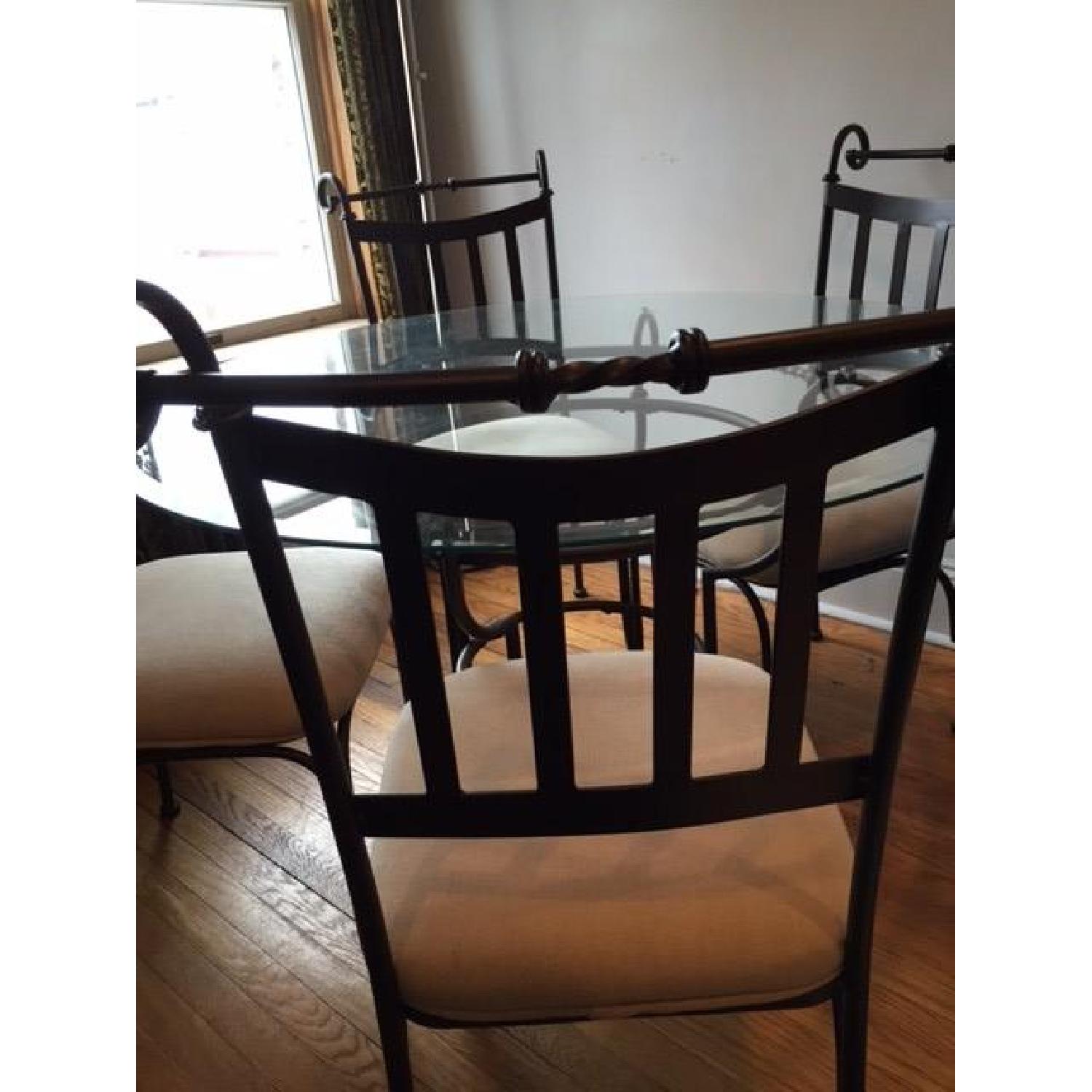 Glass and Wrought Iron 5 Piece Dining Set - image-2