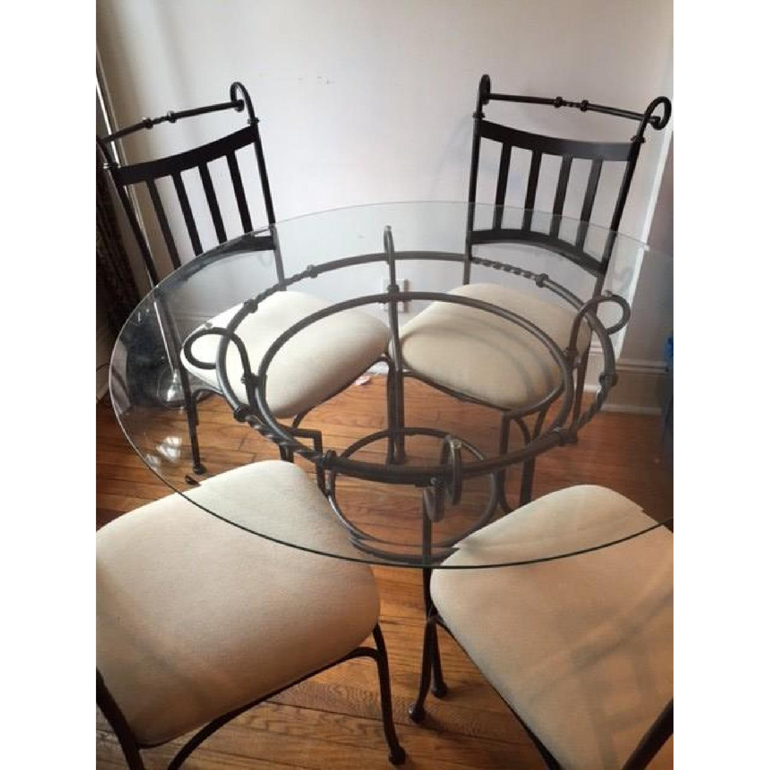 Glass and Wrought Iron 5 Piece Dining Set - image-3