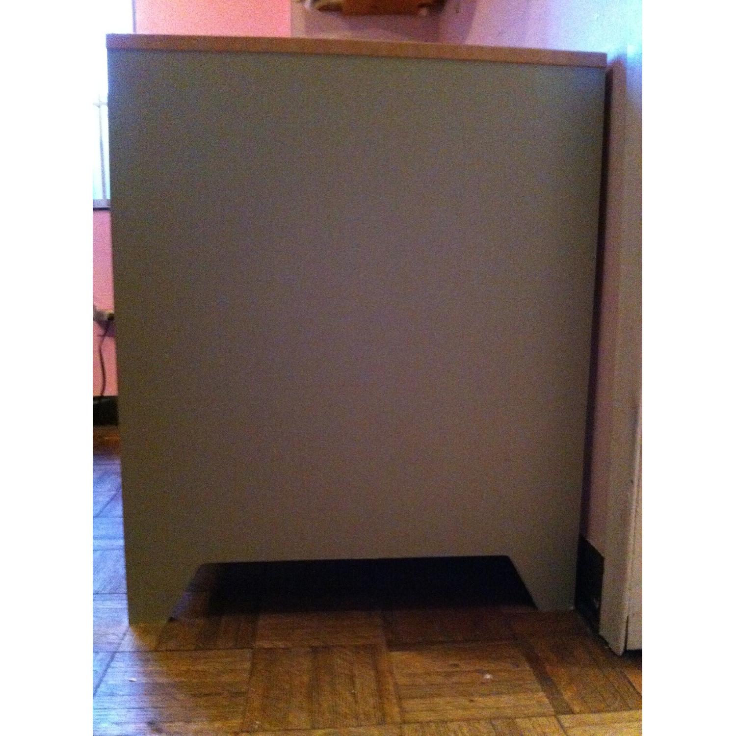 Ikea Light Green Computer Desk w/ Birch Trim - image-1