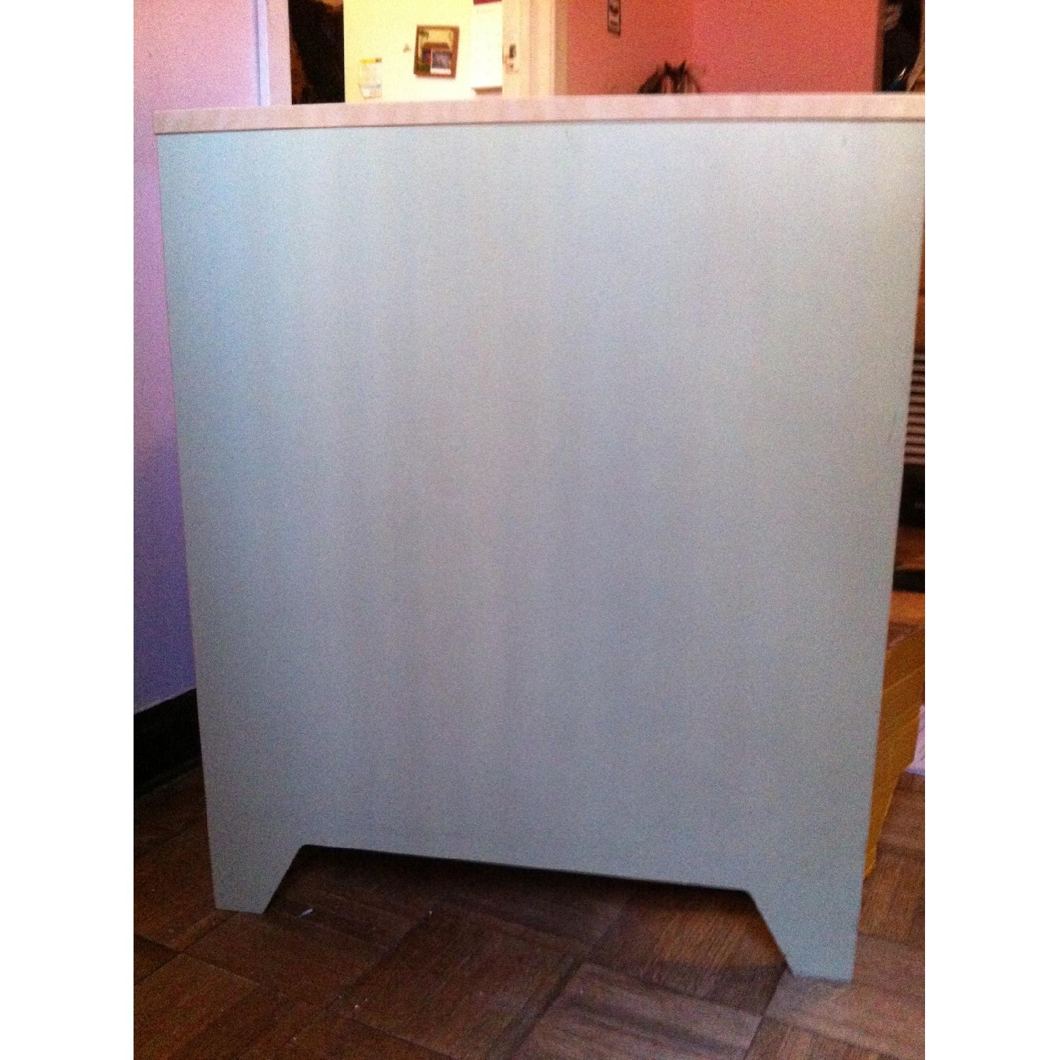 Ikea Light Green Computer Desk w/ Birch Trim - image-2