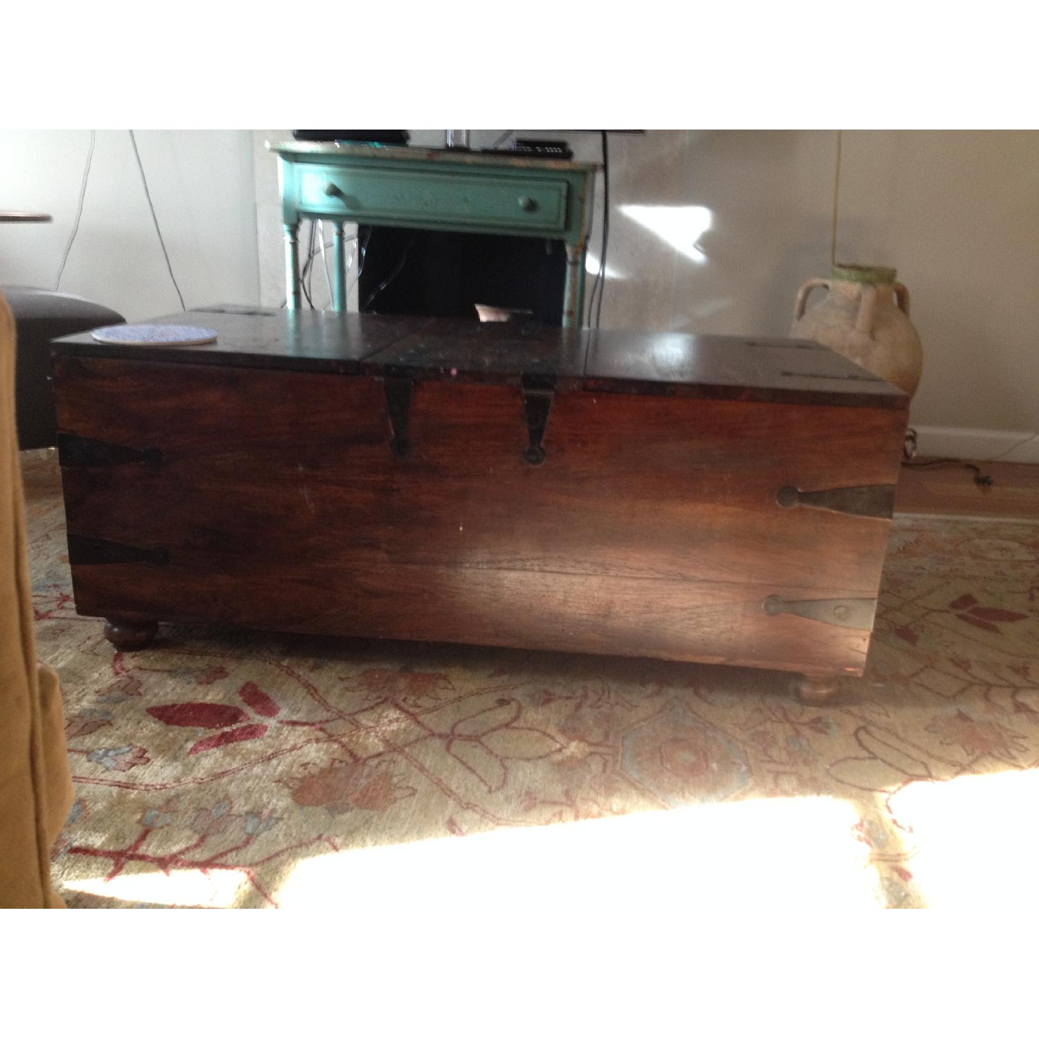 Crate & Barrel Coffee Table/Trunk/Wine Storage - image-1