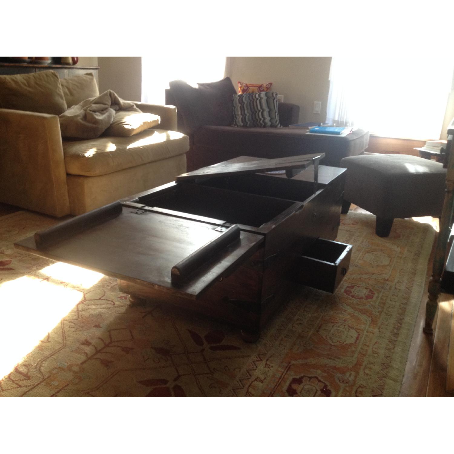 Crate & Barrel Coffee Table/Trunk/Wine Storage - image-2