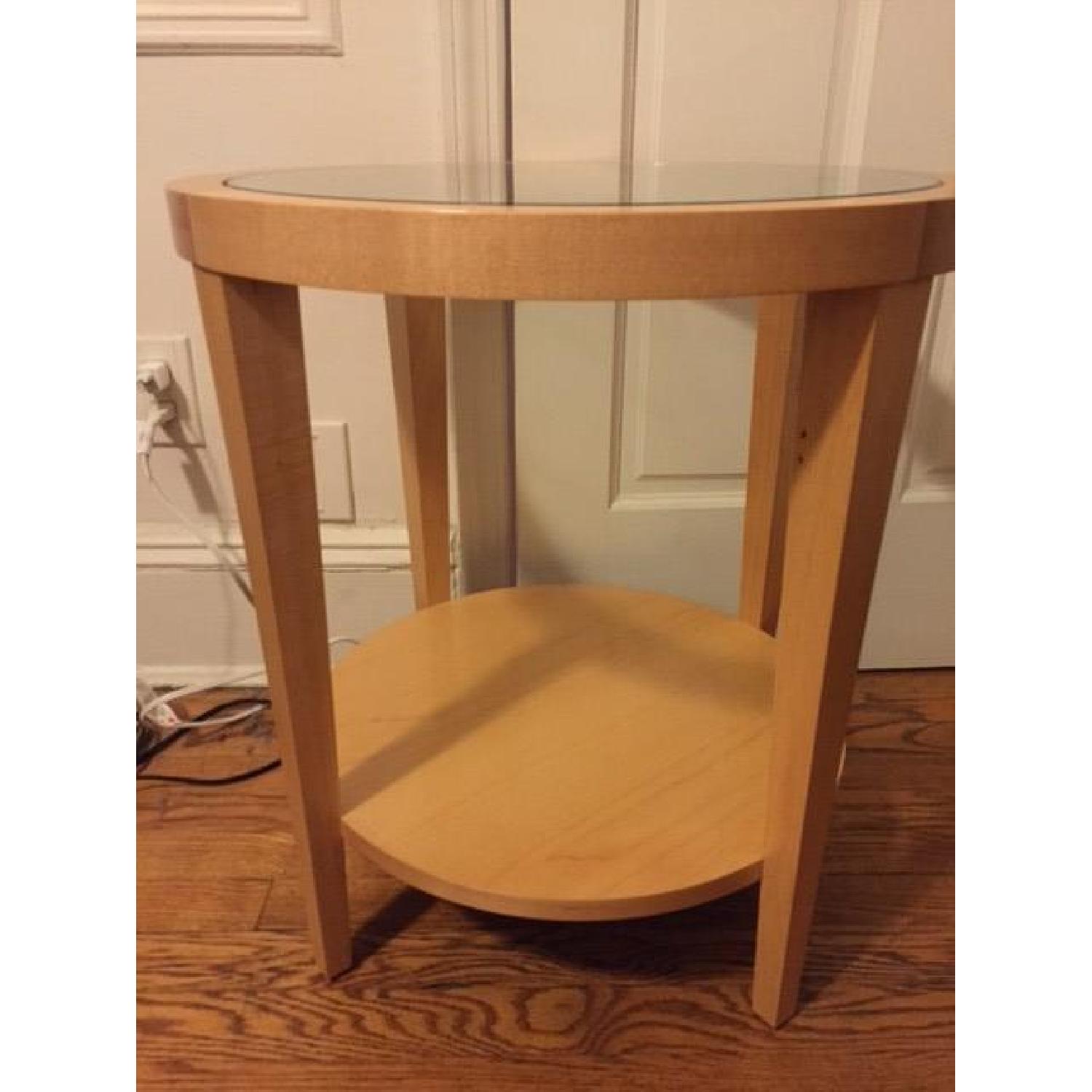 Modern Wood and Glass Nightstand - image-1