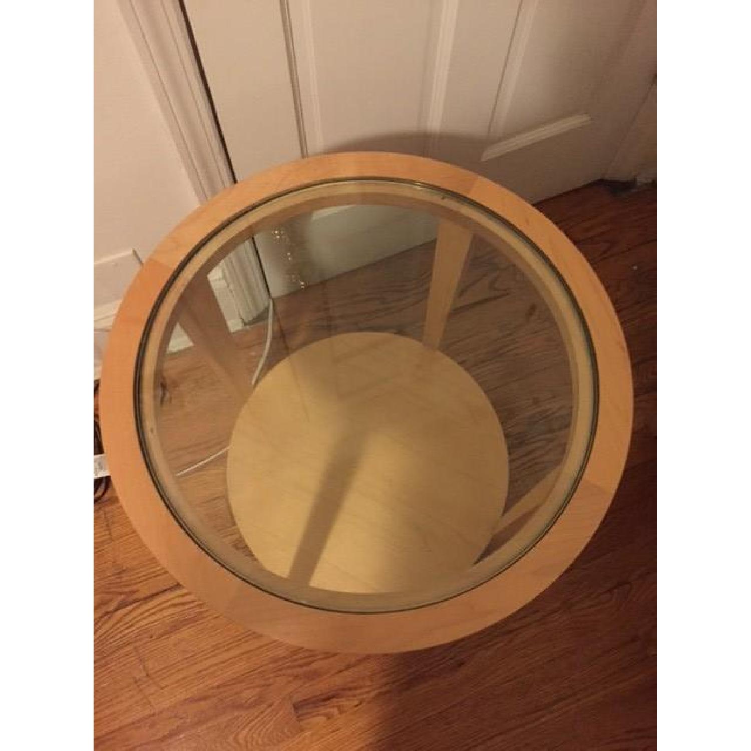 Modern Wood and Glass Nightstand - image-2