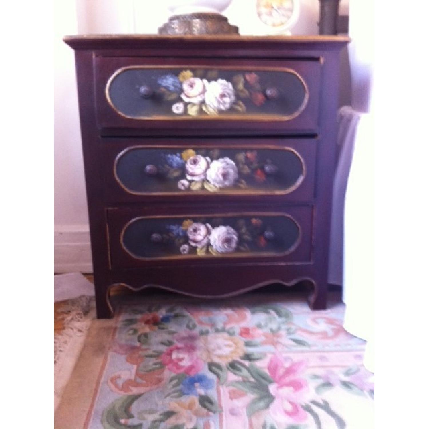 Hand Painted Nightstand - Antique Reproduction - image-1